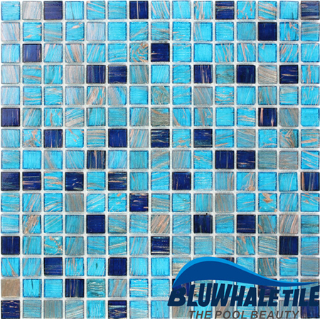 Lujo Blue Mix Gold Line GEO001KST,Mosaico de cristal, mosaico de cristal de China, mosaico de cristal para el backsplash de la cocina
