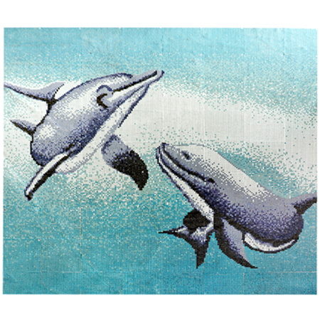 Pool Art Dolphin BCA002,Pool art mosaic, Fish mosaic designs, Dolphin mosaic art, Dolphin mosaic design