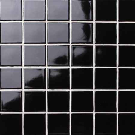 کلاسیک سیاه و سفید براق BCK102,کاشی موزاییک، سرامیک، کاشی دیوار سیاه، سیاه تخته سنگ آکواریوم موزاییک