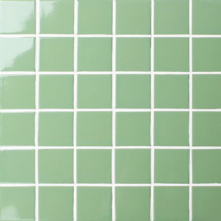 48x48mm Square Glossy Glazed Porcelain Green BCK710,Pool tiles, Pool mosaic, Ceramic mosaic, Green ceramic mosaic tiles