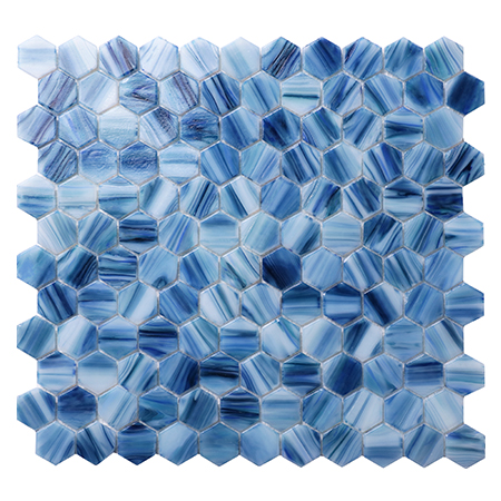 Hex BGZ030,Hexagon Mosaic, Hexagon Tile, Swimming Pool Mosaic