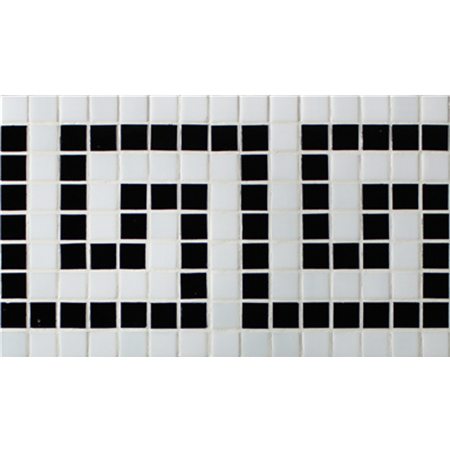 Bordure Noir Blanc BGEB006,Carreaux de mosaïque, Bordure en mosaïque de verre, Carreaux de mosaïque de bord de piscine