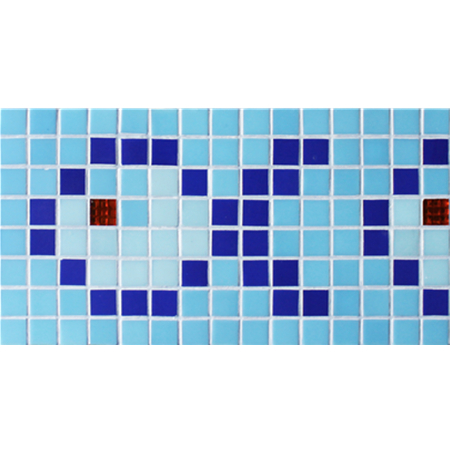 Border Blue Fish Design BGEB003,Mosaic tile, Glass mosaic border, Border mosaic tiles