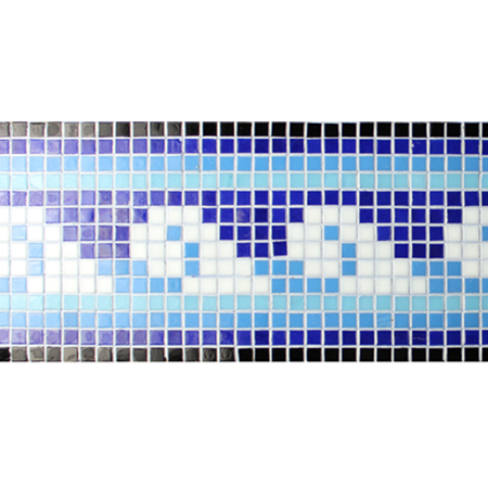 Frontière, bleu, nuage, modèle, BGEB002,Carreaux de mosaïque, Bordure en mosaïque de verre, Carreaux de mosaïque en verre bleu