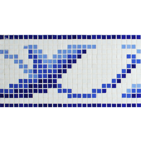 Border Blue Mix Fusion BGAB003,Tuile de mosaïque, Bordure en mosaïque de verre, Bordure de tuile décorative, Tuile de bordure pour piscine