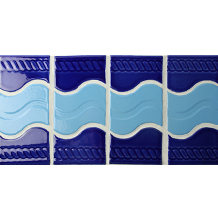 Border Blue Mix BCZB003,Tuile de mosaïque, Bordure de tuile en céramique, Bordure de carrelage pour salle de bain, Bordure de tuile de piscine