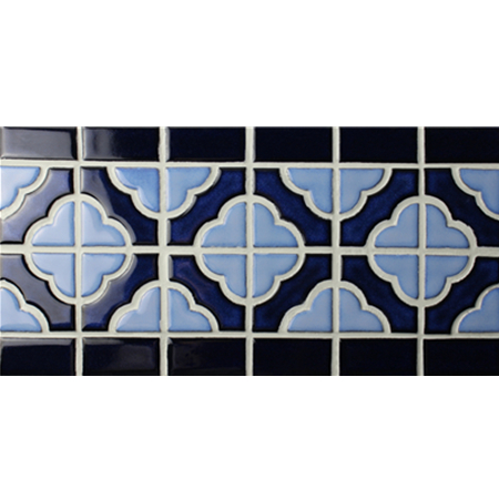 Borde Azul Cobalto BCZB005,Baldosa de mosaico, Frontera de mosaico de cerámica, Diseños de borde de azulejos