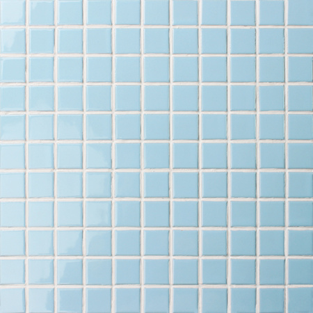 25x25mm Square Glossy Glazed Porcelain Light Blue BCI605,Mosaic tile, Ceramic mosaic pool tile, Light blue mosaic tile, Ceramic swimming pool mosaic