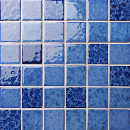 48x48mm Blossom Surface Square Glossy Porcelain Blue BCK009,Mosaic tile, Ceramic mosaic, Pool tile mosaics, Crystal Glazed Blue Swimmiing pool tile
