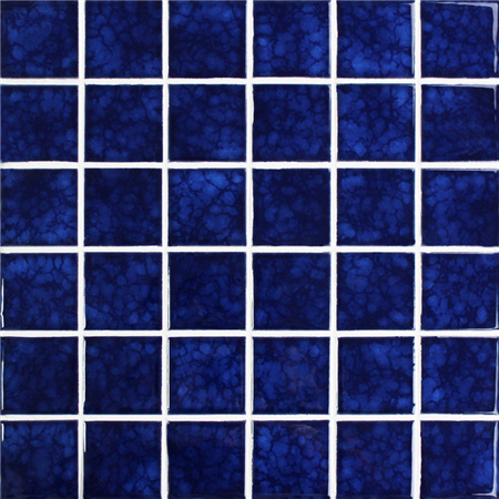 开花深蓝BCK637,马赛克瓷砖，陶瓷马赛克，深蓝色游泳池瓷砖