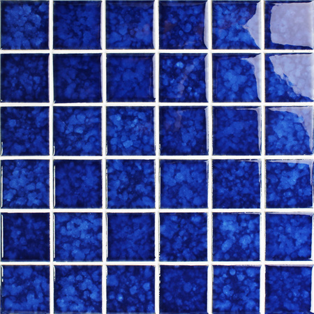 48x48mm Blossom Surface Square Glossy Porcelain Dark Blue BCK641,Pool tiles, Ceramic mosaic, Ceramic mosaic floor tile