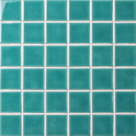 48x48mm Ice Crackle Surface Square Glossy Porcelain Green BCK711,Pool tile, Pool mosaic, Ceramic mosaic, Ceramic mosaic factory