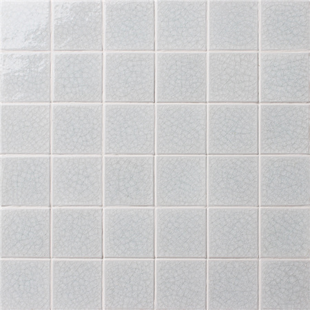 Crackle blanco congelado BCK204,Azulejos de mosaico, Mosaico de cerámica, Azulejos de cerámica blanca