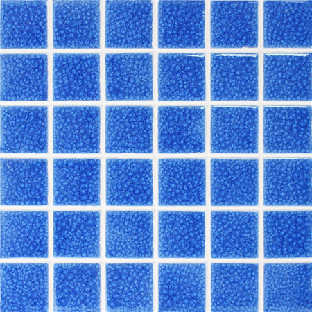 48x48mm Heavy Ice Crackle Surface Square Glossy Porcelain Blue BCK661,Pool tile, Pool mosaics, Ceramic mosaic tile, Glazed ceramic pool tile