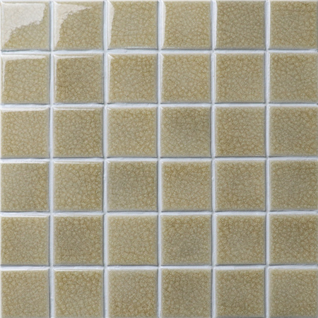 48x48mm Heavy Ice Crackle Surface Square Glossy Porcelain Brown BCK502,Mosaic tile, Ceramic mosaic, Brown mosaic backsplash, Mosaic for pool design