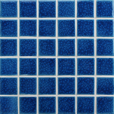48x48mm Heavy Ice Crackle Surface Square Glossy Porcelain Blue BCK652,Pool tiles, Ceramic mosaic tile, Mosaic pool renovations