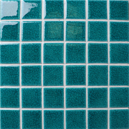 48x48mm Heavy Ice Crackle Surface Square Glossy Porcelain Green BCK703,Pool tiles, Pool mosaic, Ceramic mosaic, Ceramic mosaic tile backsplash