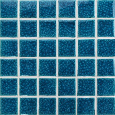 48x48mm Ice Crackle Surface Square Glossy Porcelain Blue BCK649,Pool Mosaic, Ceramic mosaic wall tiles, Pool tiles supplies