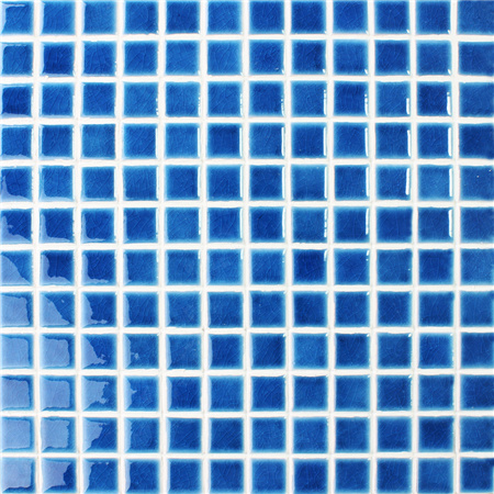 23x23mm Heavy Ice Crackle Surface Square Glossy Porcelain Blue BCH604,Mosaic tile, Crackle ceramic tile mosaic, Bue swimming pool tile