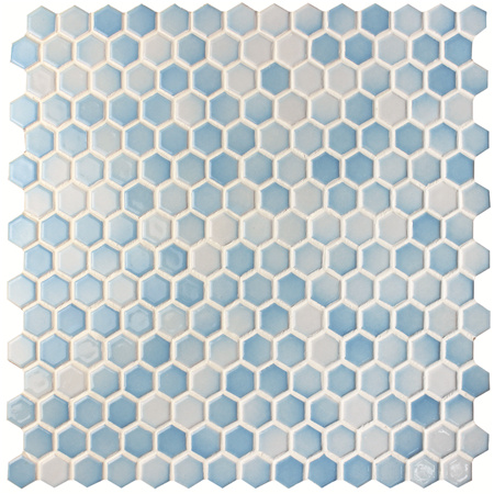 Hexágono Azul Mix BCZ007,Azulejo de mosaico, Azulejos de piscina, Azulejo de mosaico de hexágono de porcelana