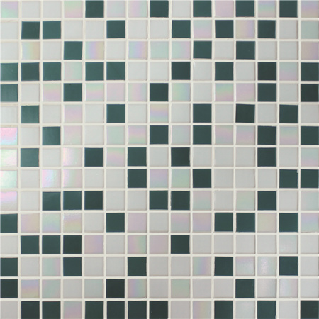 20x20mm Square Hot Melt Glass Iridescent Blue Mix BGE011,Mosaic tile, Glass mosaic, Glass mosaic backsplash, Custom glass mosaic pools