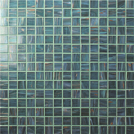 Square Green BGE702,Pool tile, Pool mosaic, Glass mosaic, Glass mosaic iridescent tile 