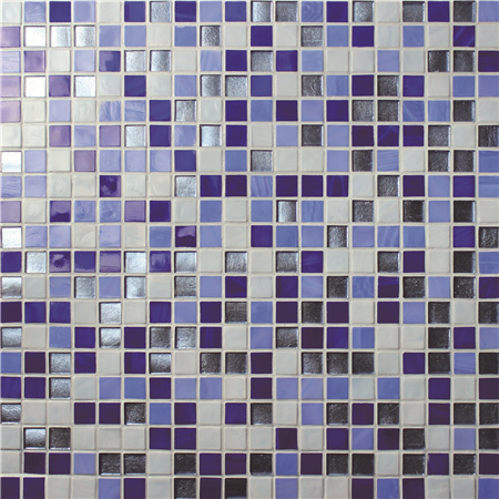15x15mm Sauqre Hot Melt Glass Iridescent Mixed Dark Blue BGC001,Mosaic tile, Glass mosaic, Pool mosaic tile wholesale, Blue swimming pool tile