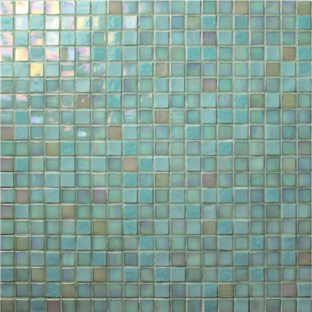Jade Verde Iridiscente BGC014,Azulejo de mosaico, Azulejo de mosaico de vidrio, Azulejo de mosaico de cristal China