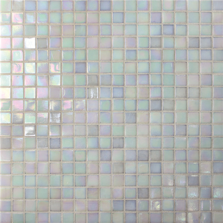 15x15mm Square Hot Melt Glass Iridescent White BGC016,Pool tile, Pool mosaic, Glass moaic, 15mm Glass mosaic tile