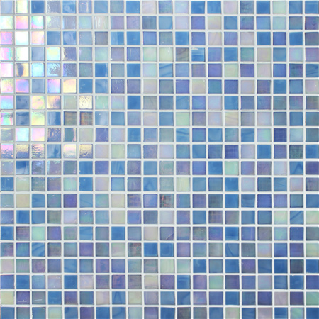 Azul iridescente do arco-íris BGC003,Telha de mosaico, Mosaico de vidro, Mosaico de mosaico de vidro, Mosaico de mosaico de vidro