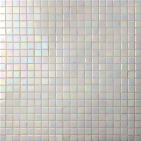 20x20mm Square Iridescent Hot Melt Glass White BGC038,Pool tile, Pool mosaic, Glass mosaic, Decorative glass mosaic tile