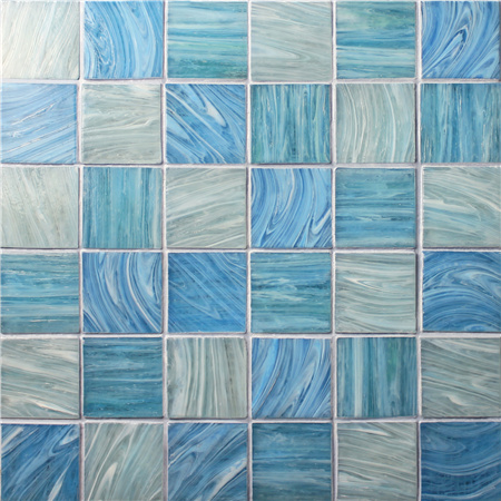 2 Inch Square Hot Melt Glass Iridescent BGK003,Pool tile, Pool mosaic, Glass mosaic, Glass mosaic tile backsplash