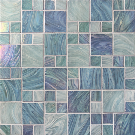 Iridescent Square Mix BGZ003,telha, Piscina mosaico, mosaico de vidro, telha de mosaico de vidro