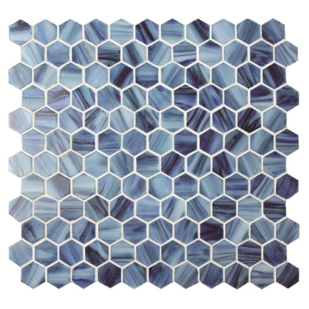 Hexagone Bleu BGZ021,Piscine mosaïque, carrelage mosaïque en verre, mosaïques Hexagon