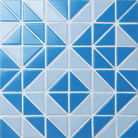 Rueda de Santorini TRG-SA-WH,Azulejo de la piscina, azulejo del triángulo, azul del azulejo de la piscina