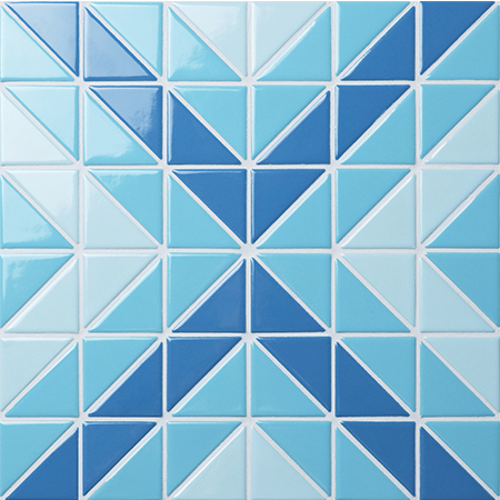 Santorini Square TR-SA-SQ,Mosaïque triangulaire, mosaïque triangulaire, motif mosaïque triangulaire, carreaux mosaïques de piscine