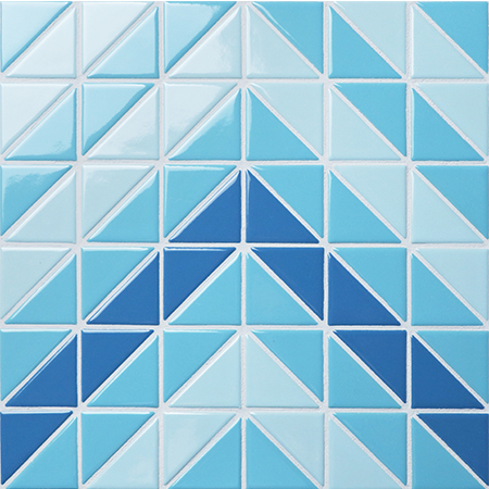 Santorin Chevron TR-SA-CV2,Mosaïque triangulaire, mosaïque triangulaire, pièces en mosaïque triangulaire, carreaux mosaïques de piscine