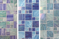 一般使用玻璃马赛克在游泳池-玻璃池瓦，蓝色马赛克瓷砖，玻璃马赛克瓷砖，游泳池玻璃瓦