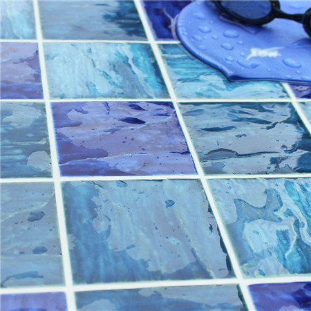 95x95mm Ripple Surface Square Porcelain Mixed Blue BCP004,Mosaic Tile, Ceramic Pool Mosaic, Buy Best Pool Tiles, Porcelain Mosaic Wholesale