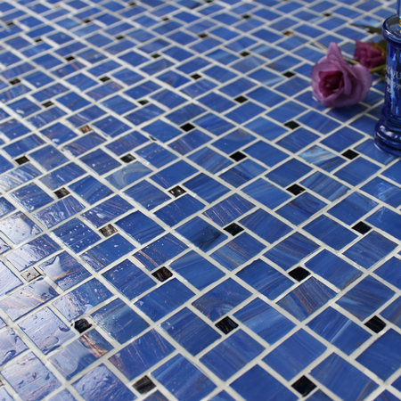 Basket Weave Matte Hot Melt Glass Mixed Cobalt Blue BGZ016,Mosaic tile, Glass mosaic, Pool glass mosaic tiles, Blue windmill glass mosaic tiles