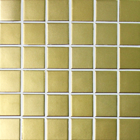 48x48mm Square Metallic Glazed Porcelain Gold Color BCK910,Ceramic mosaic tiles, Metallic mosaic tiles, Metallic mosaic tiles bathroom, 