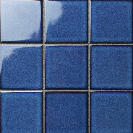 100x100mm Square Glossy Crystal Glazed Porcelain Cobalt Blue BCQ601,Ceramic mosaic, Ceramic mosaic backsplash tile, Ceramic pool tile mosaic 