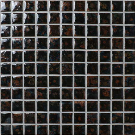 25x25mm Square Glossy Porcelain Bronze BCI916,Ceramic mosaic, Ceramic mosaic tile, Ceramic tile pool coping 