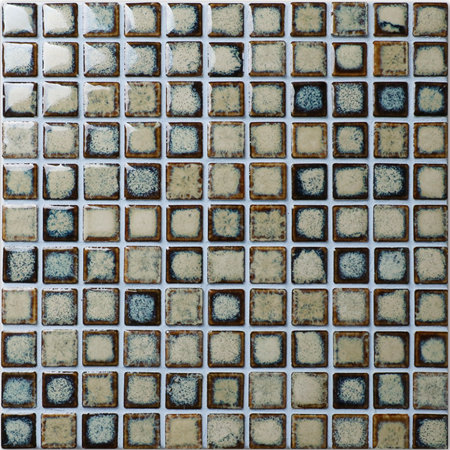 Fambe Glacé BCI907,Mosaïque en céramique, Carreau de mosaïque en céramique, Carreau de piscine en céramique émaillée