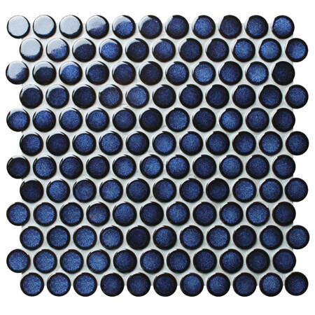 Dark Blue BCZ624A,Round mosaic tiles, Blue penny round mosaic, Penny round circular mosaic