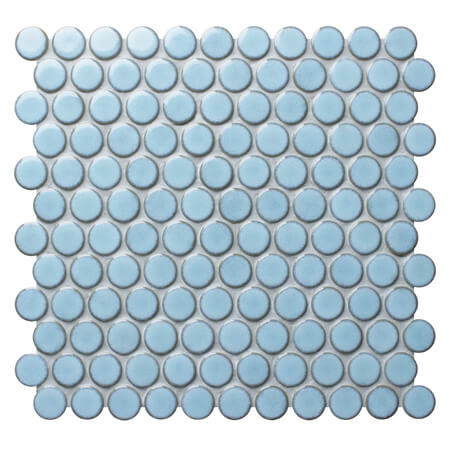 Blithe Blue BCZ925A,Motifs de mosaïque ronde, carreaux de sol en mosaïque ronde Penny, carreaux de salle de bain en mosaïque ronde