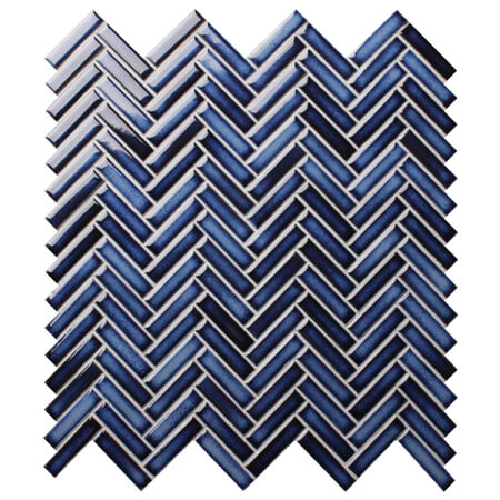 Bande bleu foncé BCZ619A,Mosaïque à chevrons, mosaïque à chevrons, carreaux de mur mosaïque à chevrons