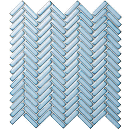 Strip Pale Blue BCZ618A,Herringbone mosaic, Ceramic herringbone mosaic, Herringbone mosaic ceramic tile