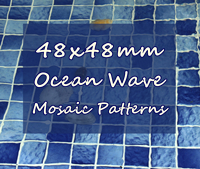 Acene sua piscina em simples telhas de mosaico cerâmico-Mosaico da piscina da onda, mosaico azul da associação, mosaico verde da associação, telhas do mosaico da onda