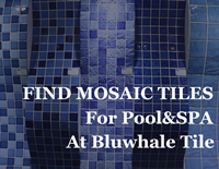Descubre azulejos de mosaico de su piscina y spa en Bluwhale Teja-mosaico de azulejos de cerámica, vidrio mosaico de azulejos, baldosas de la piscina de borde, baldosas piscina frontera línea de flotación